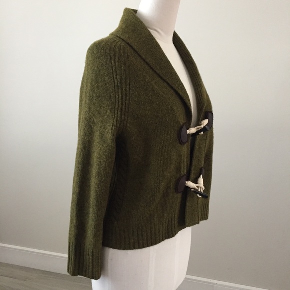 J. Crew Toggle Lambs Wool Cashmere Crop Cardigan - Picture 5 of 6